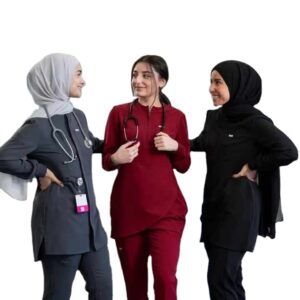 Comfortable Fit Muslim Modest Scrub Uniform For Female Nurses Hijab