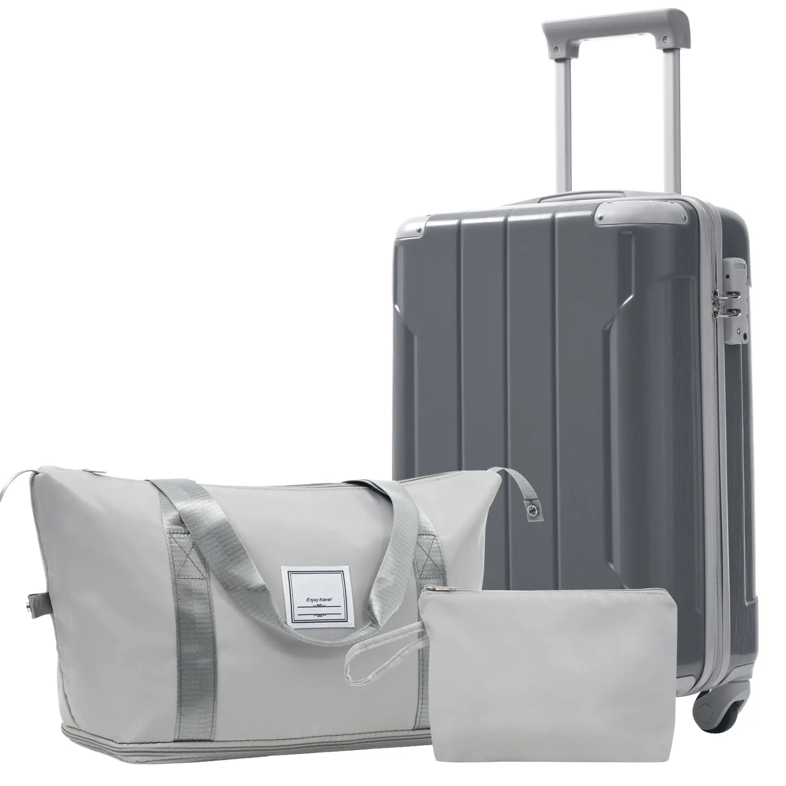 20 Inch Carry-On 3-Piece Hardshell ABS Luggage Set with Spinner Wheels for Travel – Image 22