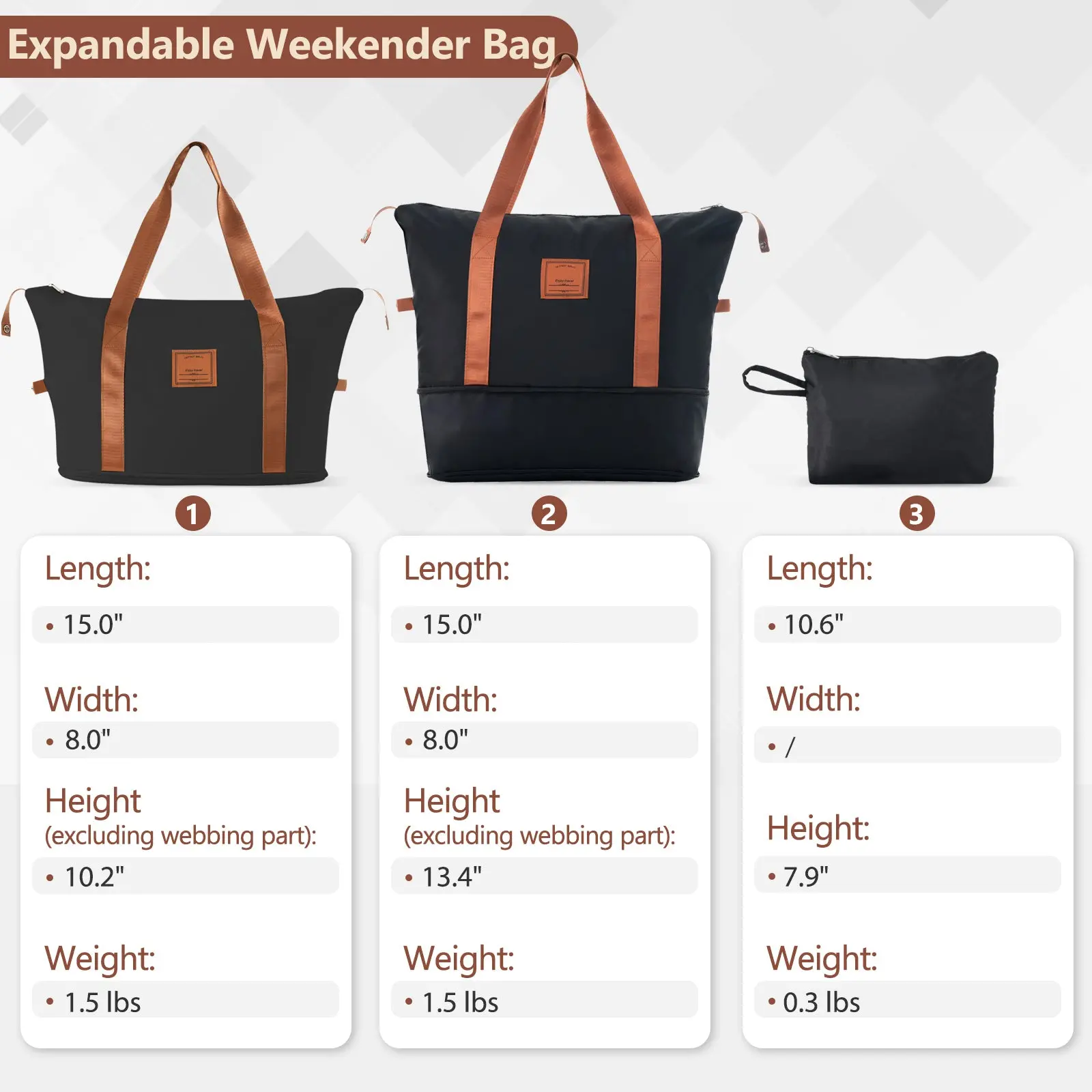20 Inch Carry-On 3-Piece Hardshell ABS Luggage Set with Spinner Wheels for Travel – Image 45