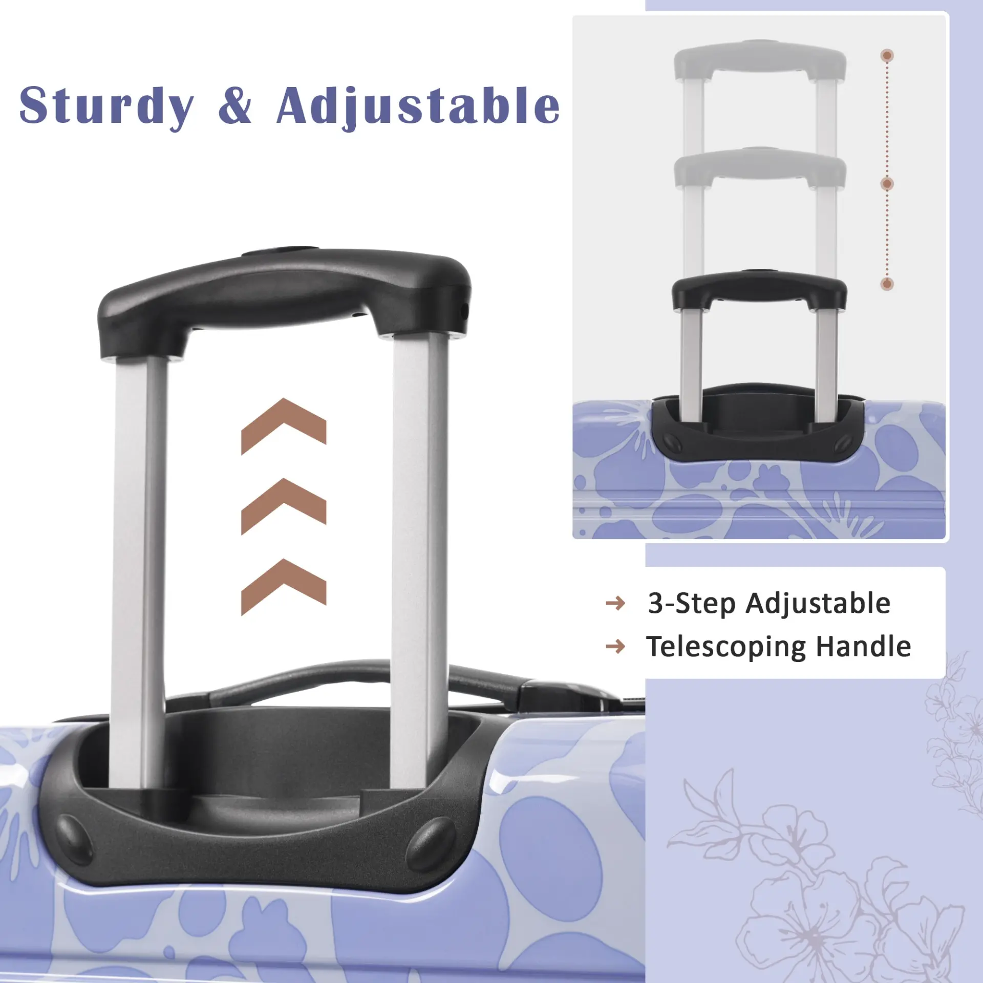 Hardshell 3-Piece Spinner Luggage Set with TSA Lock Lightweight Hardside Suitcases – Image 5