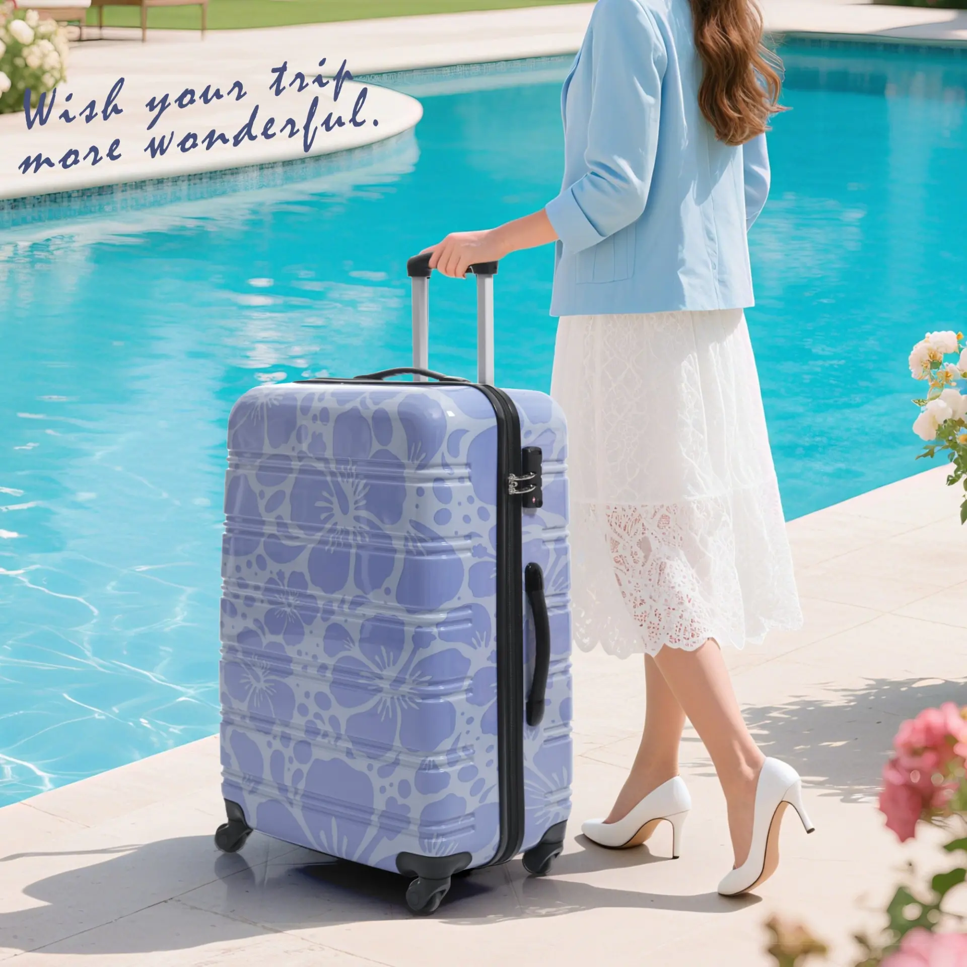 Hardshell 3-Piece Spinner Luggage Set with TSA Lock Lightweight Hardside Suitcases – Image 10