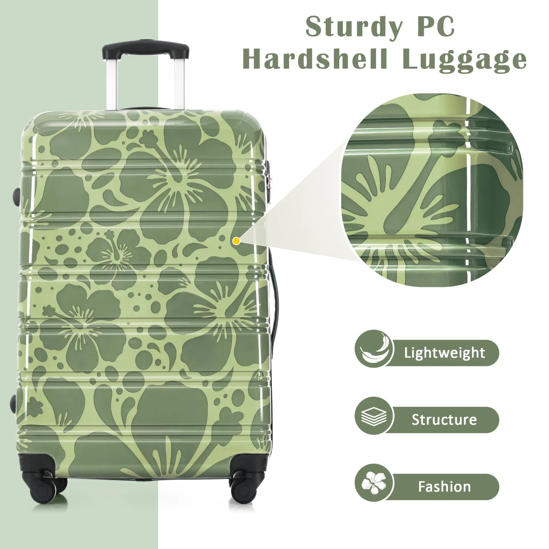 Hardshell 3-Piece Spinner Luggage Set with TSA Lock Lightweight Hardside Suitcases – Image 26