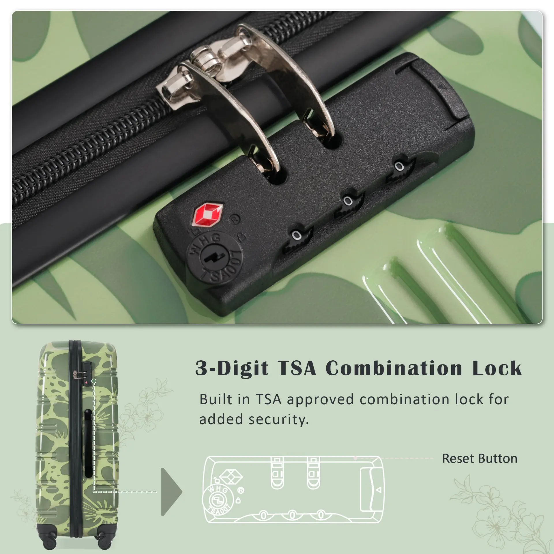 Hardshell 3-Piece Spinner Luggage Set with TSA Lock Lightweight Hardside Suitcases – Image 28