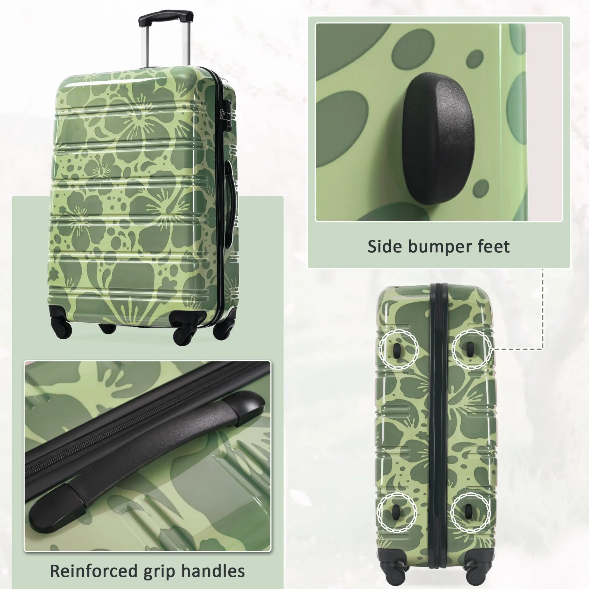 Hardshell 3-Piece Spinner Luggage Set with TSA Lock Lightweight Hardside Suitcases – Image 29
