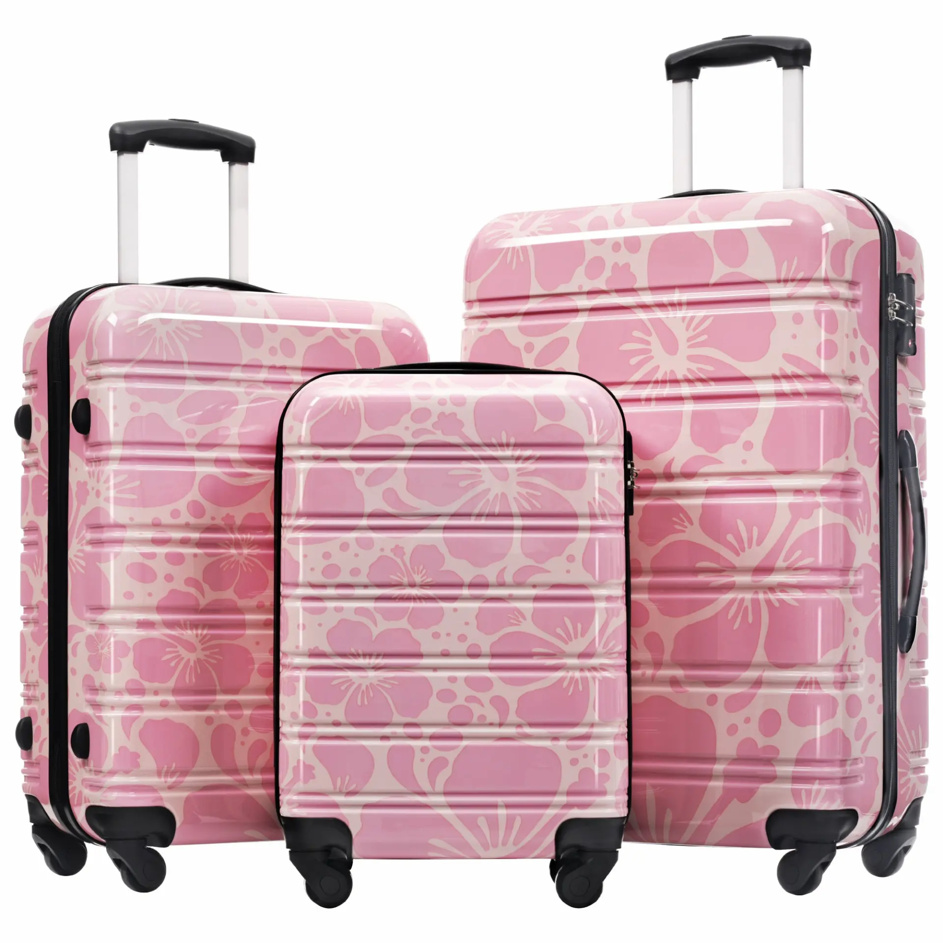 Hardshell 3-Piece Spinner Luggage Set with TSA Lock Lightweight Hardside Suitcases – Image 67