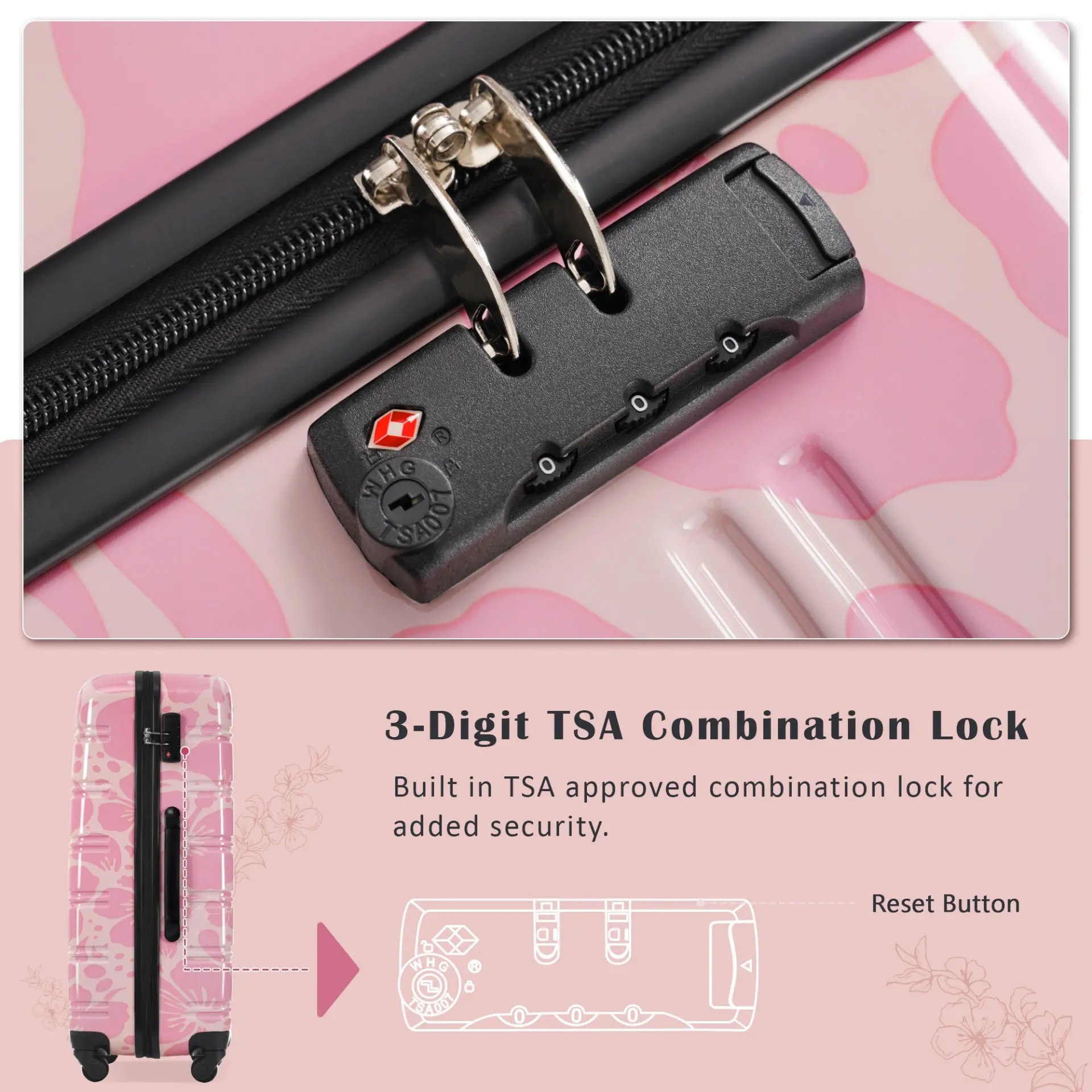Hardshell 3-Piece Spinner Luggage Set with TSA Lock Lightweight Hardside Suitcases – Image 72
