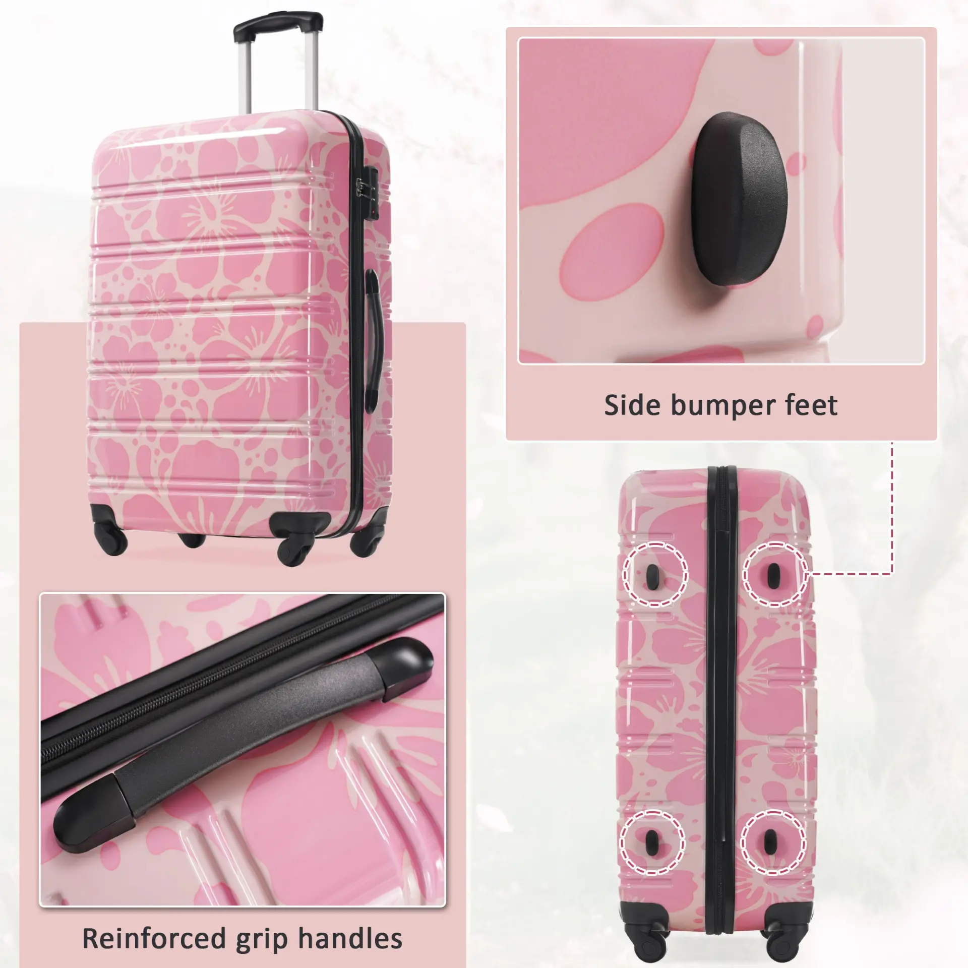 Hardshell 3-Piece Spinner Luggage Set with TSA Lock Lightweight Hardside Suitcases – Image 73