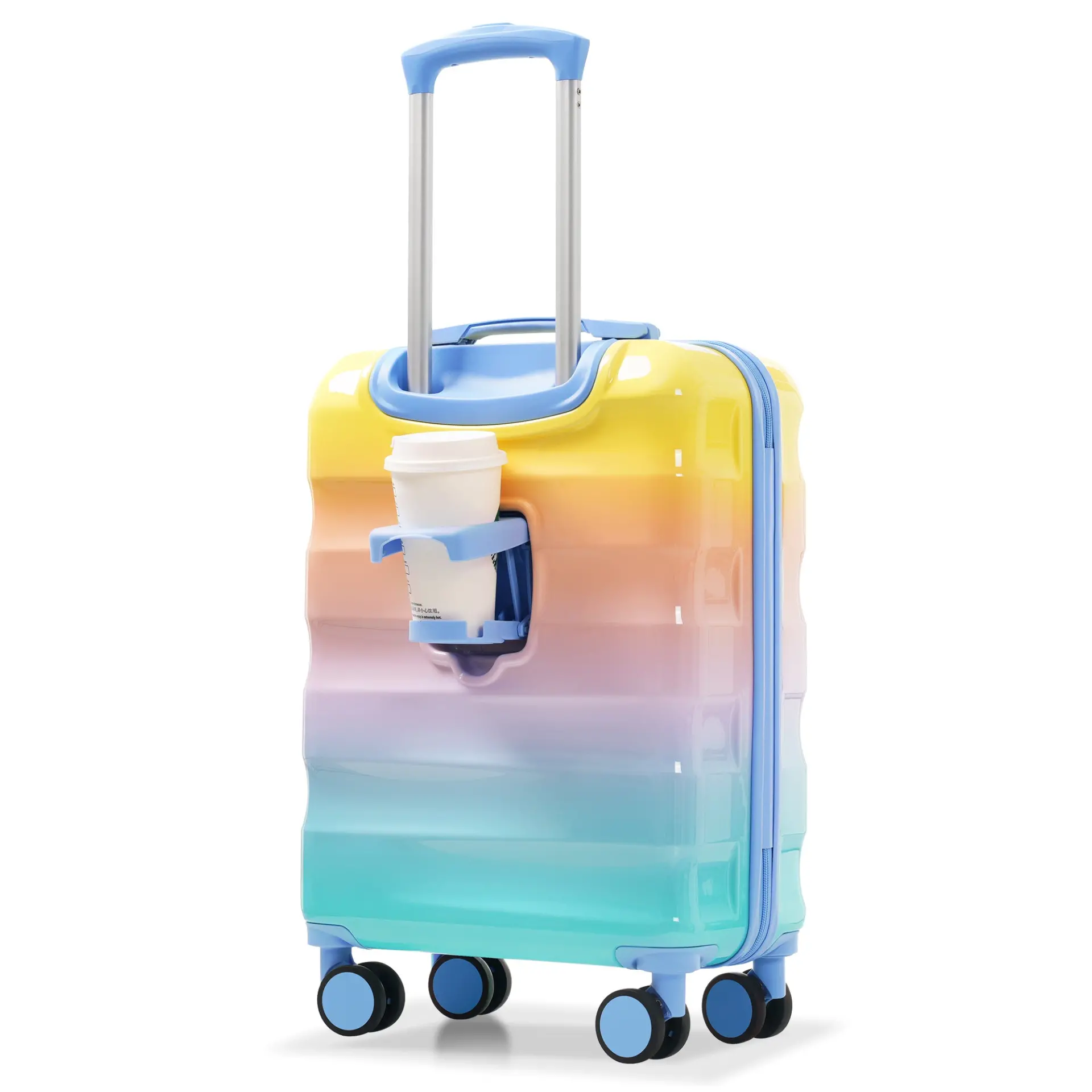 Carry-on Luggage with Cup Holder Lightweight Hardshell Spinner Suitcase with TSA Lock – Image 13