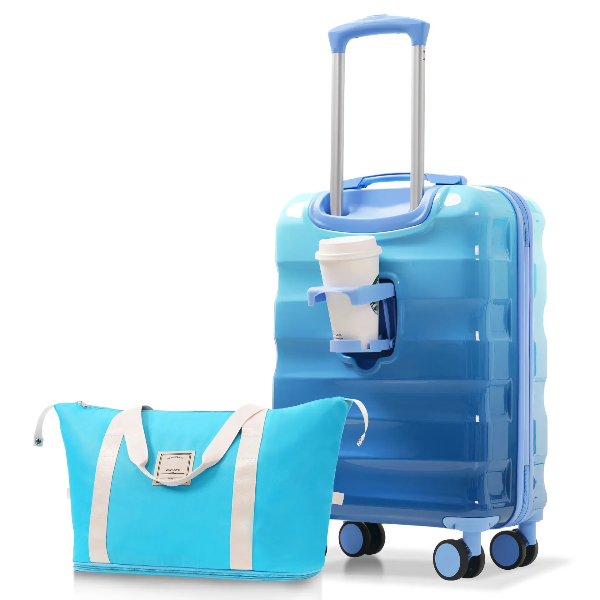 Carry-on Luggage with Cup Holder Lightweight Hardshell Spinner Suitcase with TSA Lock – Image 18