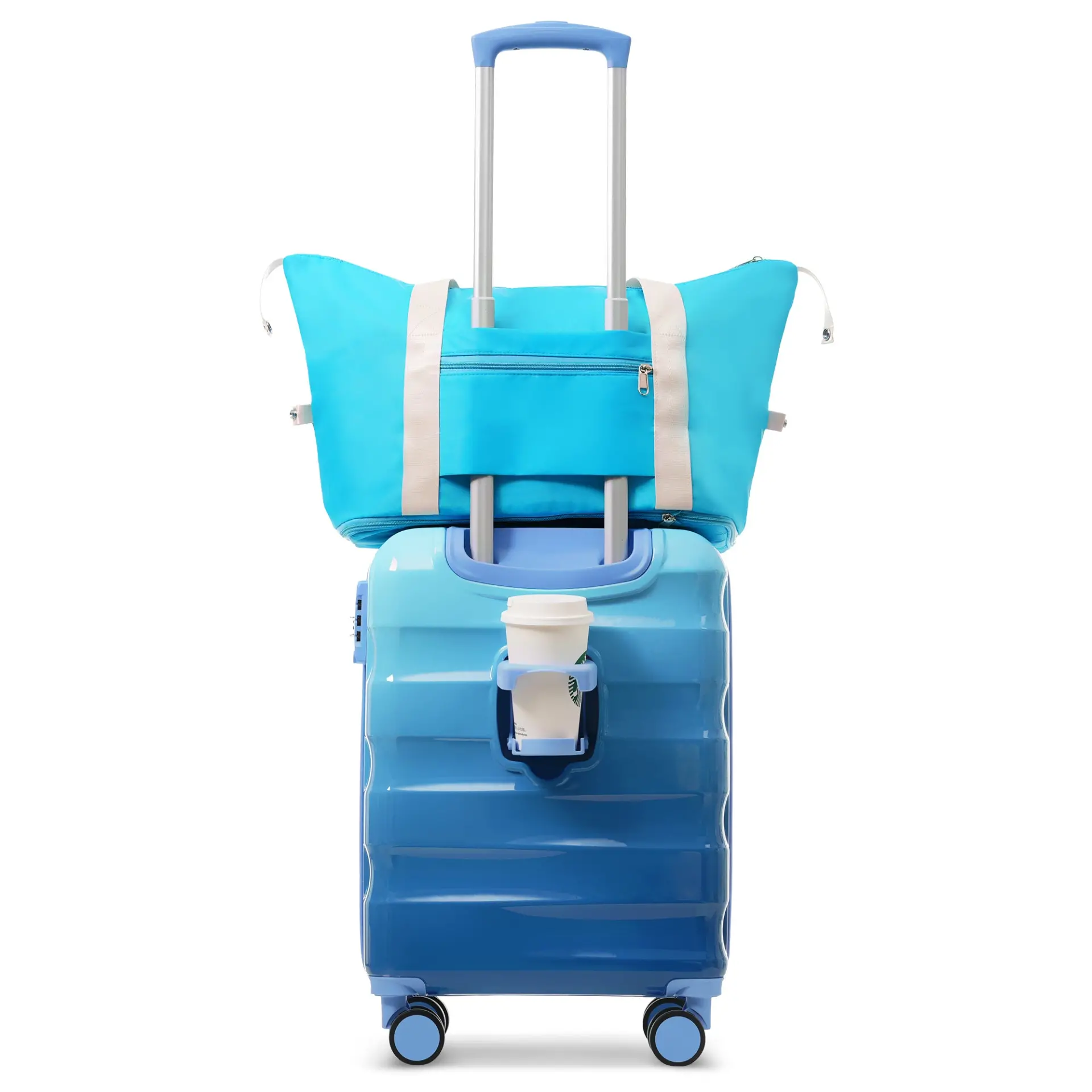 Carry-on Luggage with Cup Holder Lightweight Hardshell Spinner Suitcase with TSA Lock – Image 19