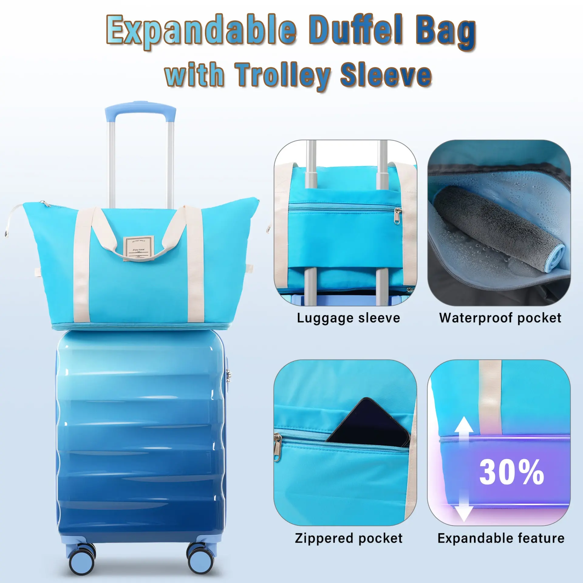 Carry-on Luggage with Cup Holder Lightweight Hardshell Spinner Suitcase with TSA Lock – Image 23